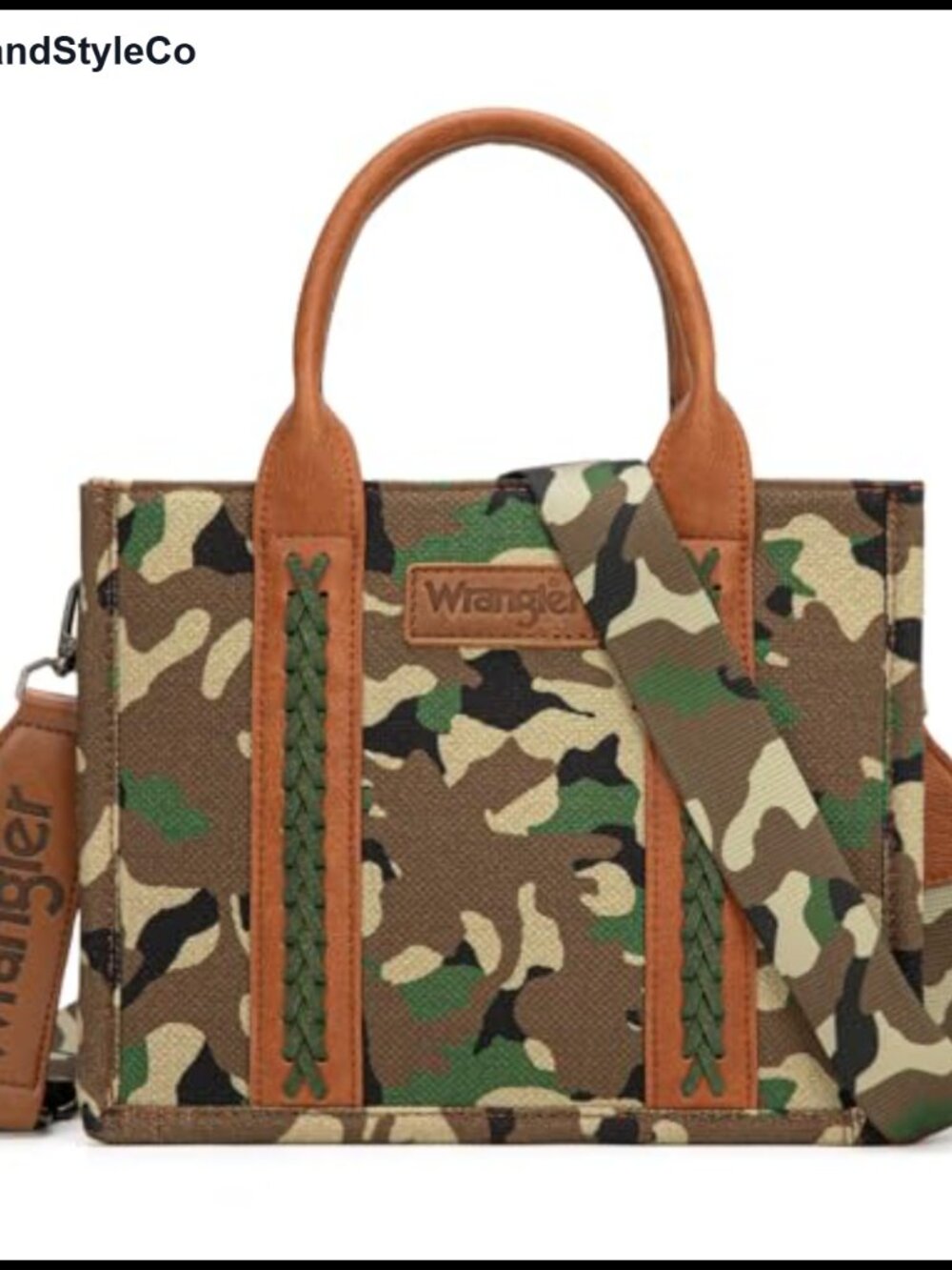 Western Camo Canvas Tote Bag Crossbody Shoulder Handbag Distressed